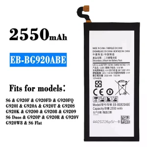 Genuine cell phone battery EB-BG920ABE for Samsung S6/S6 Duos/S6 Flat