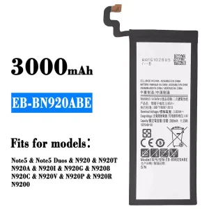 Genuine cell phone battery EB-BN920ABE for Samsung note 5/Note 5 Duos