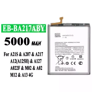 Genuine cell phone battery EB-BA217ABY for Samsung A21S/A207/A217/A12(A125H)/A127/A022F/M02/A02/M12/A13 4G