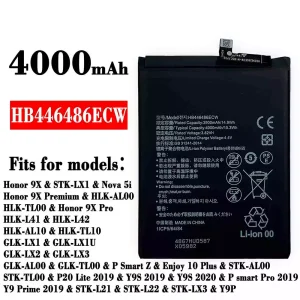 Genuine cell phone battery HB446486ECW for HUAWEI Honor 9X/Honor 9X Pro