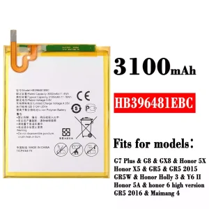 Genuine cell phone battery HB396481EBC for HUAWEI G7 Plus / G8 / GX8 / Honor 5X / Honor X5 / Honor 5A