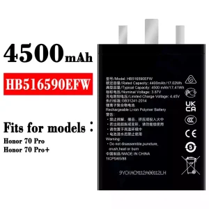 Genuine cell phone battery HB516590EFW for HUAWEI Honor 70 Pro / Honor 70 Pro+