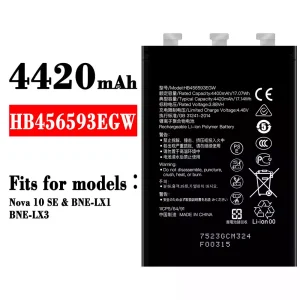 Genuine cell phone battery HB456593EGW for HUAWEI Nova 10 SE