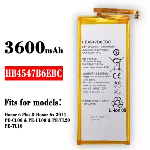 Genuine cell phone battery HB4547B6EBC for HUAWEI Honor 6 Plus / Honor 6x 2014