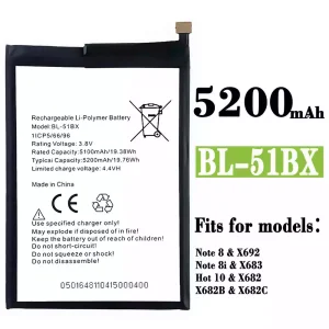 Genuine cell phone battery BL-51BX for Infinix Note 8 / Note 8i / Hot 10