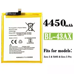 Genuine cell phone battery BL-43AX for Infinix Zero 5 / Zero 5 Pro