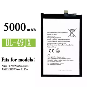 Genuine cell phone battery BL-49JX for Infinix Note 10 Pro / Note 11 Pro / Zero 5G