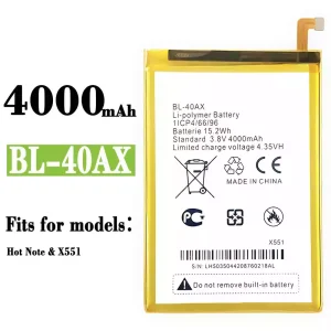Genuine cell phone battery BL-40AX for Infinix Hot Note