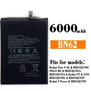 Genuine cell phone battery BN62 for Xiaomi Redmi Note 9 4G / Redmi 9T / Redmi 9 Power
