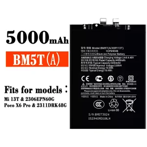 Genuine cell phone battery BM5T for Xiaomi Mi 13T / Poco X6 Pro