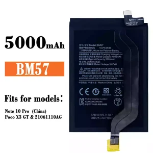 Genuine cell phone battery BM57 for Xiaomi Note 10 Pro / Poco X3 GT