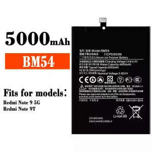 Genuine cell phone battery BM54 for Xiaomi Redmi Note 9 5G / Redmi Note 9T