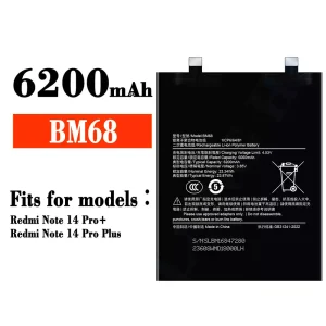 Genuine cell phone battery BM68 for Xiaomi Redmi Note 14 Pro Plus