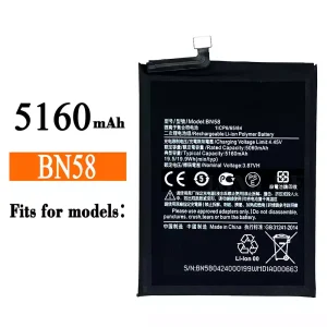 Genuine cell phone battery BN58 for Xiaomi