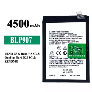 Genuine cell phone battery BLP907 for OPPO RENO 7Z / Reno 7Z 5G / RENO 7 4G / RENO 8 4G /OnePlus Nord N20 5G