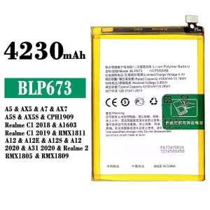 Genuine cell phone battery BLP673 for OPPO A5 / AX5 / A7 / AX7 / A5S / AX5S / A12 / A12E / A12S / A12 2020 / A31 2020 / Realme 2/Realme C1 2018 / Realme C1 2019