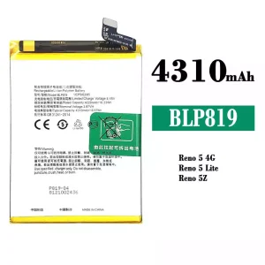Genuine cell phone battery BLP819 for OPPO Reno 5 4G /Reno 6 4G /F19 Pro Plus /Reno 5 Lite /Reno 5Z