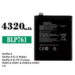 Genuine cell phone battery BLP761 for OPPO OnePlus 8