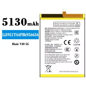 Genuine cell phone battery Li3951T44P8h956656 for ZTE Blade V40 5G