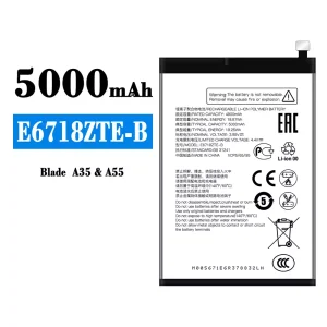 Genuine cell phone battery E6718ZTE-B for ZTE BLADE A35/A55