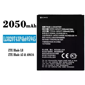 Genuine cell phone battery Li3820T43P4h695945 for ZTE Blade L8/A3