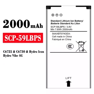 Genuine cell phone battery SCP-59LBPS for Kyocera Hydro Icon/Hydro Vibe 4G/C6725/C6730