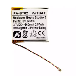 Replacement Bluetooth Headphone battery for Beats Solo Pro Wireless,Studio 2 B0500,Studio 2.0,Studio 3.0,SDHP-P1401
